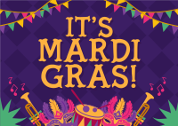 Rustic Mardi Gras Postcard