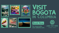 Travel to Colombia Postage Stamps Facebook Event Cover