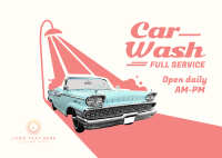 Car Wash Retro Postcard