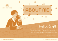 About Me Illustration Postcard Design