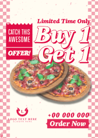 Pizzeria Deal Retro Poster