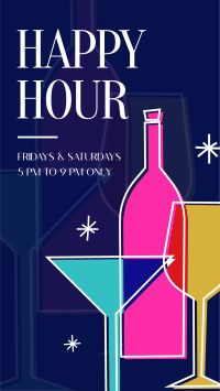 Retro Happy Hour Facebook Story