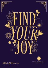 Celestial Find Joy Quote Poster