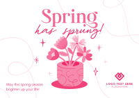 Spring Flower Pot Postcard