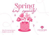 Spring Flower Pot Postcard Design