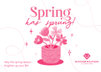 Spring Flower Pot Postcard Image Preview