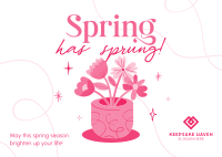 Spring Flower Pot Postcard Image Preview