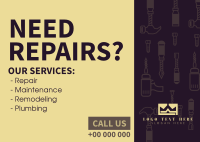 Home Repair Need Help Postcard Design