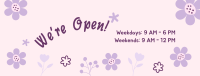 We're Open Flower Power Facebook Cover