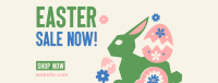 Floral Easter Bunny Sale Facebook Cover