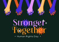 Stronger Together this Human Rights Day Postcard