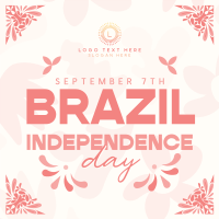 Brazil Independence Patterns Instagram Post Design