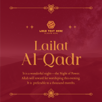 Peaceful Lailat Al-Qadr Linkedin Post
