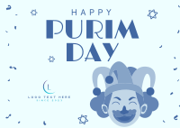 Purim Carnival Jester Postcard