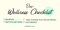 Wellness Checklist Twitter Post