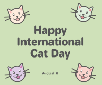 Colorful International Cat Day Facebook Post