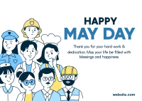 Happy May Day Workers Postcard