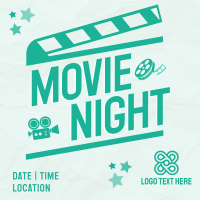 Film Night Clapboard Instagram Post Design