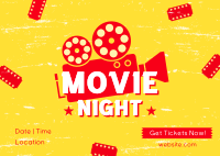 Movie Night Tickets Postcard