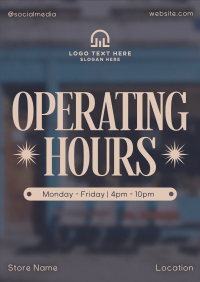 Minimalist Operating Hours Poster