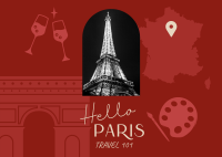 Paris Holiday Travel  Postcard Design