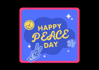 Peace Day Text Badge Postcard