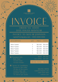 Celestial Minimalist Invoice