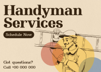 Rustic Handyman Service Postcard