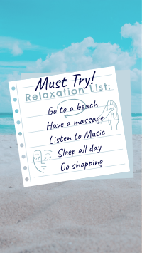 Beach Relaxation List Facebook Story