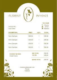 Elegant Floral Wedding Invoice