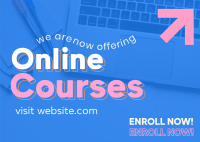 Online Courses Enrollment Postcard