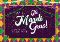 Mardi Gras Party Postcard