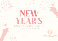 New Year Toast Countdown Postcard Design