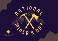 Miner's Day Message Postcard