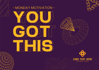 Geometric Monday Motivation Postcard