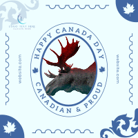 Canada Day Moose Instagram Post Design