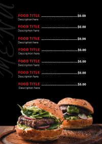 Veggie Burger Menu Image Preview