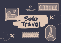 Stickers Solo Traveler Postcard