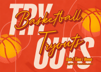 Basketball Game Tryouts Postcard