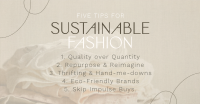 Chic Sustainable Fashion Tips Facebook Ad