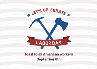 Labor Day Badge Postcard