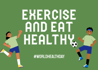 Exercise & Eat Healthy Postcard