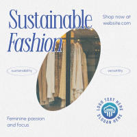 Clean Minimalist Sustainable Fashion Linkedin Post Design