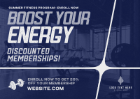 Modern Summer Fitness Membership Postcard