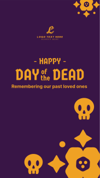 Day of the Dead Floral and Skull Pattern Instagram Story