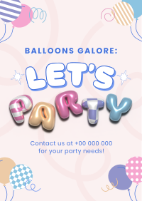 Cute Party Planner Poster Design