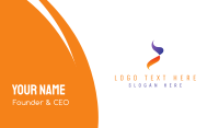 Gradient Purple Orange Flame Business Card