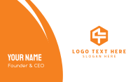 Orange Hexagon Business Card example 1