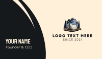Forest Mountain Camping Tent Business Card Design