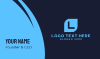 Techy Blue Lettermark Business Card